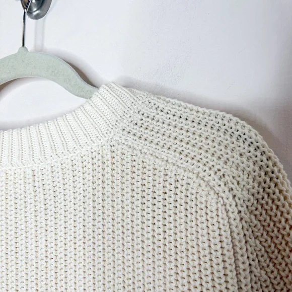 Ozma Elia Crewneck Organic Cotton Chunky Sweater Ecru